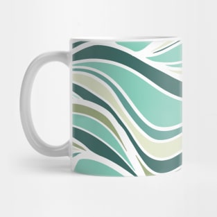 green waves abstract geometric pattern Mug